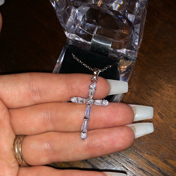 Cubic Zirconia Cross Pendant - Picture 3 of 6